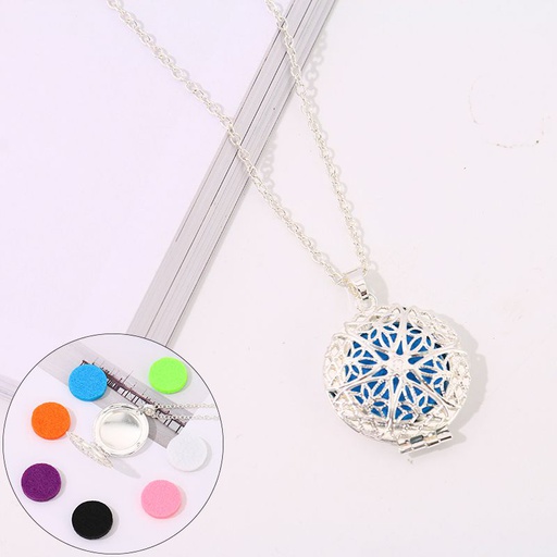 [XVFAJ00491] Floral Breeze Aroma Diffuser Necklace(withRefillPadsin7Colors)